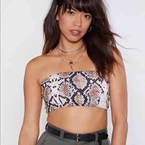 SNAKE PRINT CROP TOP/ BANDEAU